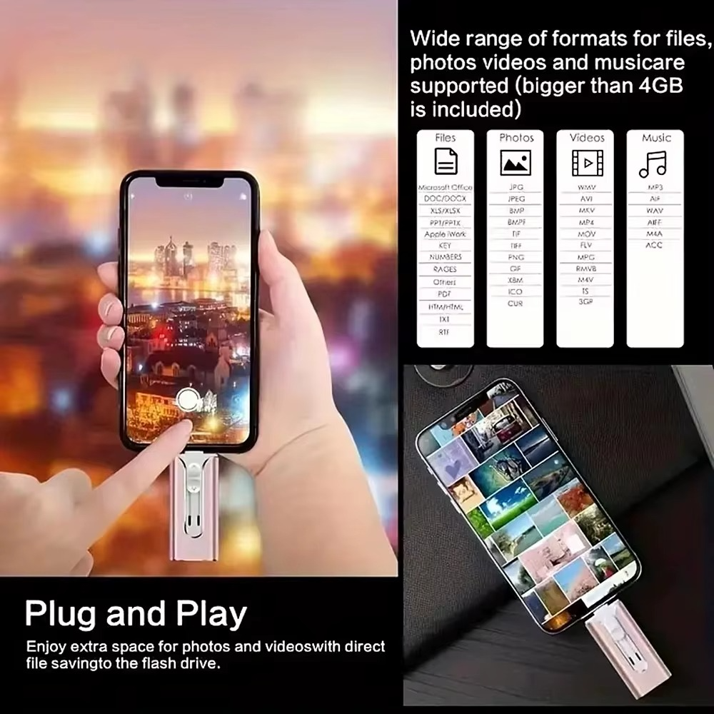 Pen Drive de Celular 4 em 1 - Multi Operacional