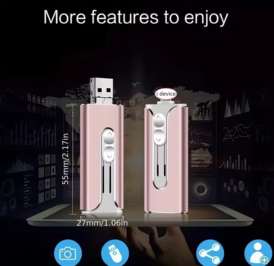 Pen Drive de Celular 4 em 1 - Multi Operacional
